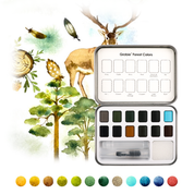 Forest Color Watercolor Pocket Set Of 12 With Brush