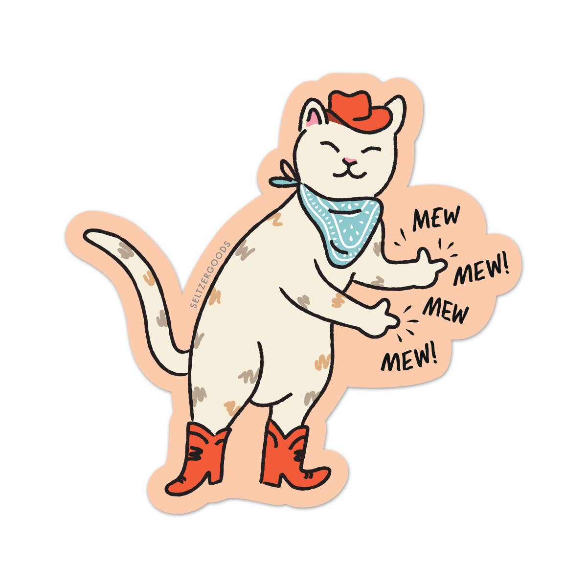 Cowboy Kitty Sticker