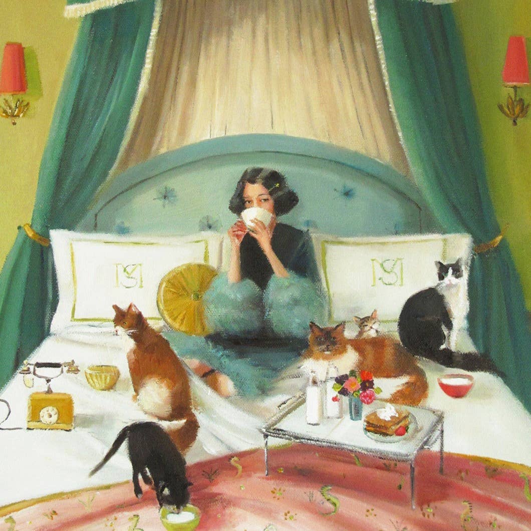 Mademoiselle Mink Breakfasts In Bed Art Print 8.5"x11"