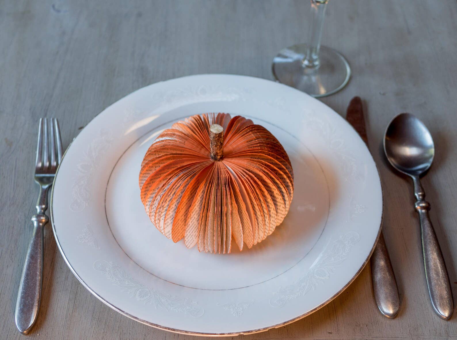 Book Pumpkin - Rustic Orange