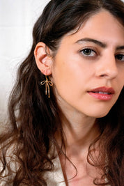 Bad to the Bow Earrings - 18K Gold Plated