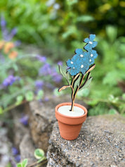 Hand Painted Wooden Flower- Larkspur