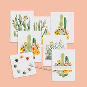 Desert Blooms - All in One Watercolor Postcards Paint Set