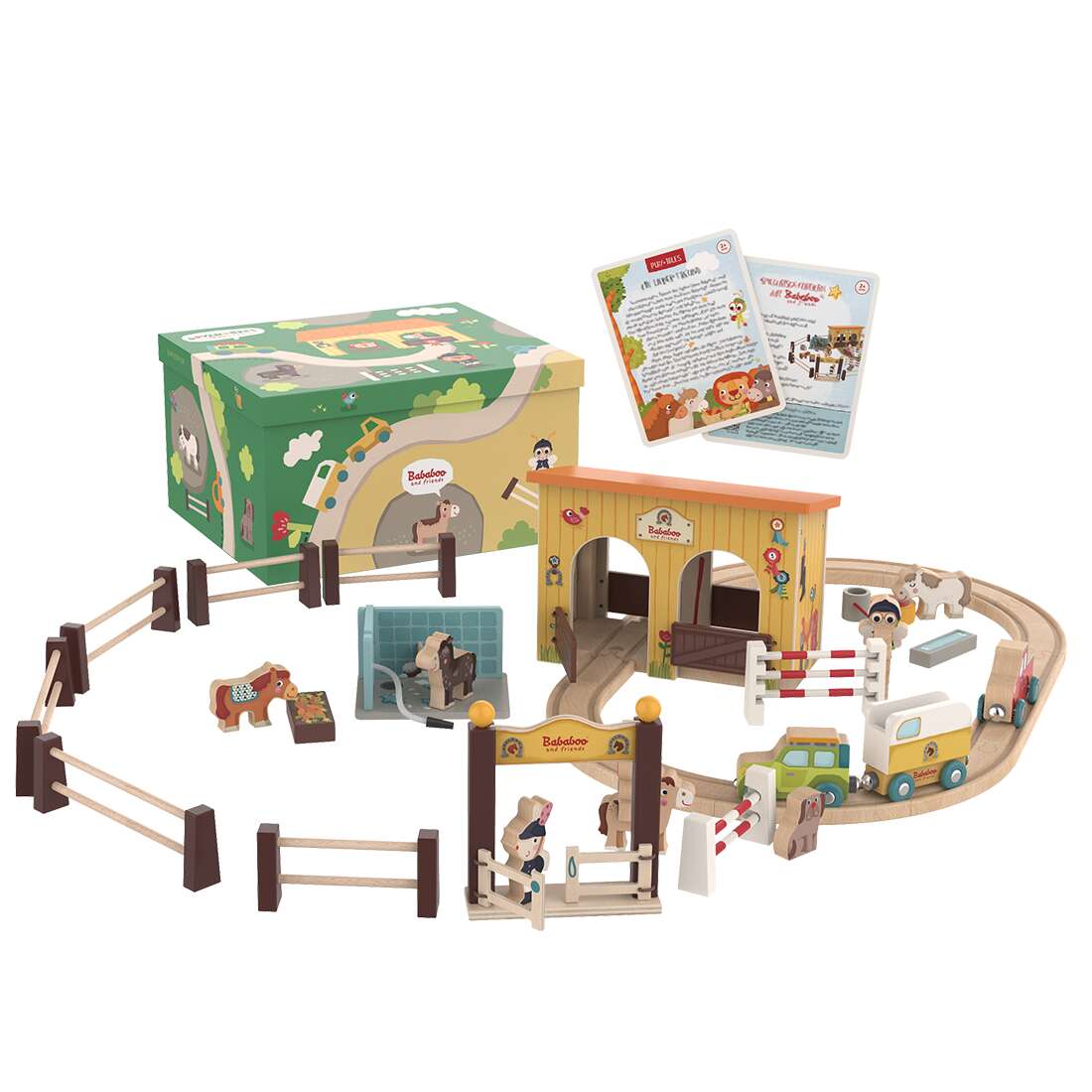 Horse Stable Play World with Wooden Train Tracks Horse Stable Play World with Wooden Train Tracks