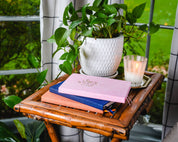 Navy Blue | Gold Floral Embossed Linen Sketchbook