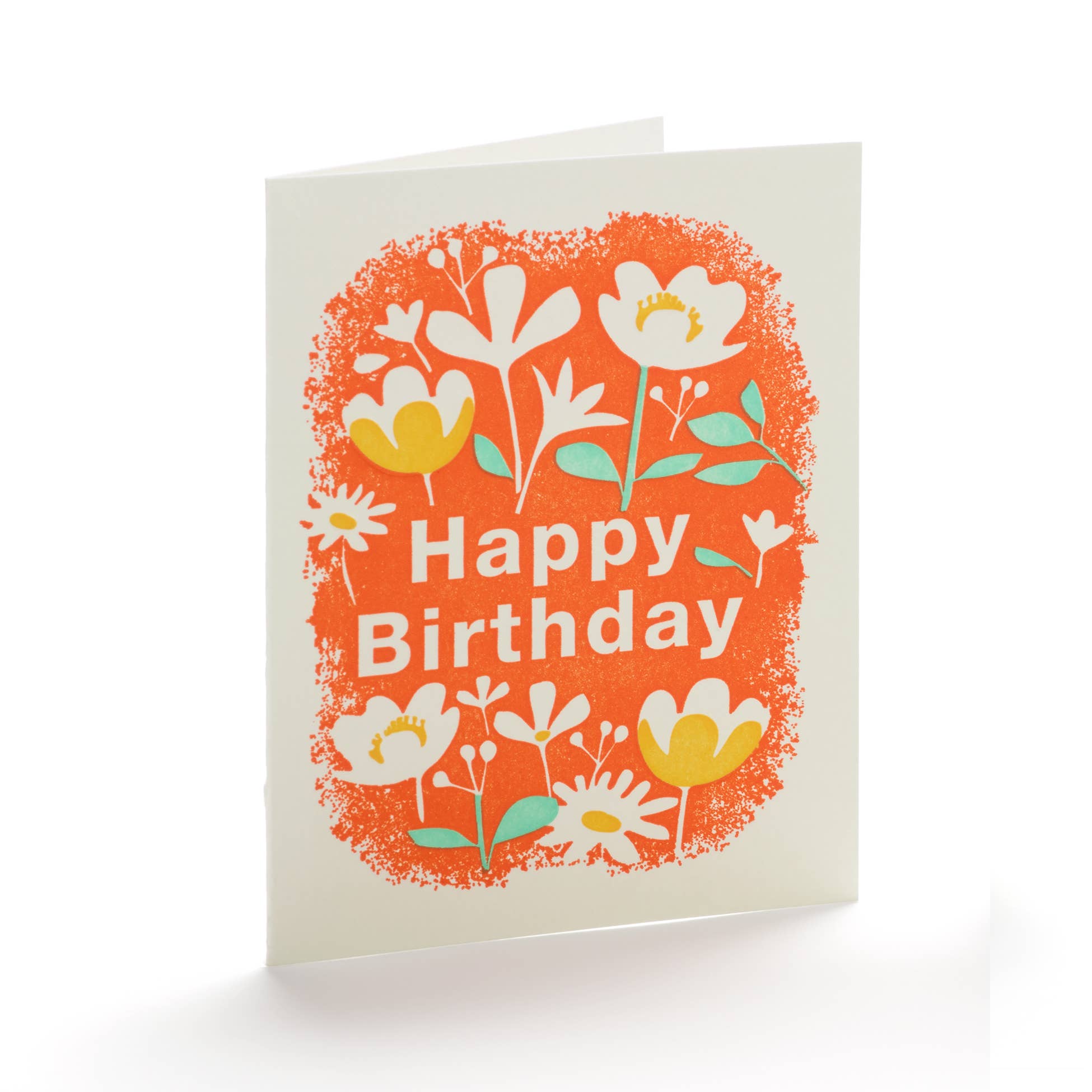 Happy Birthday Flowers Greeting Card