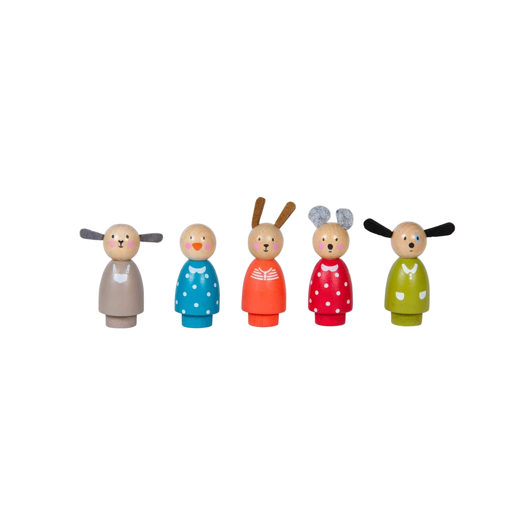 The Big Family Wooden Characters