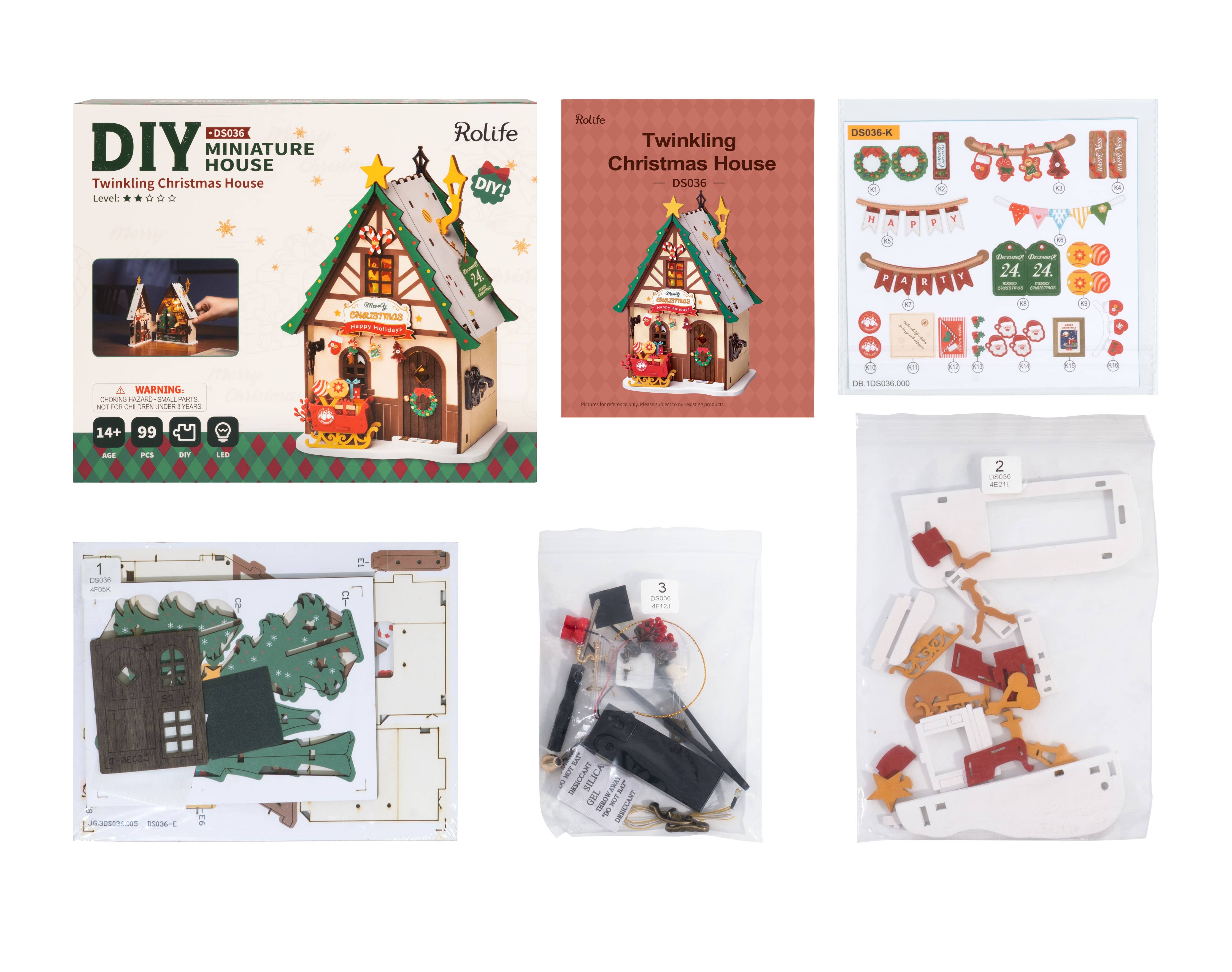 Twinkling Christmas House: DIY Miniature House Kit