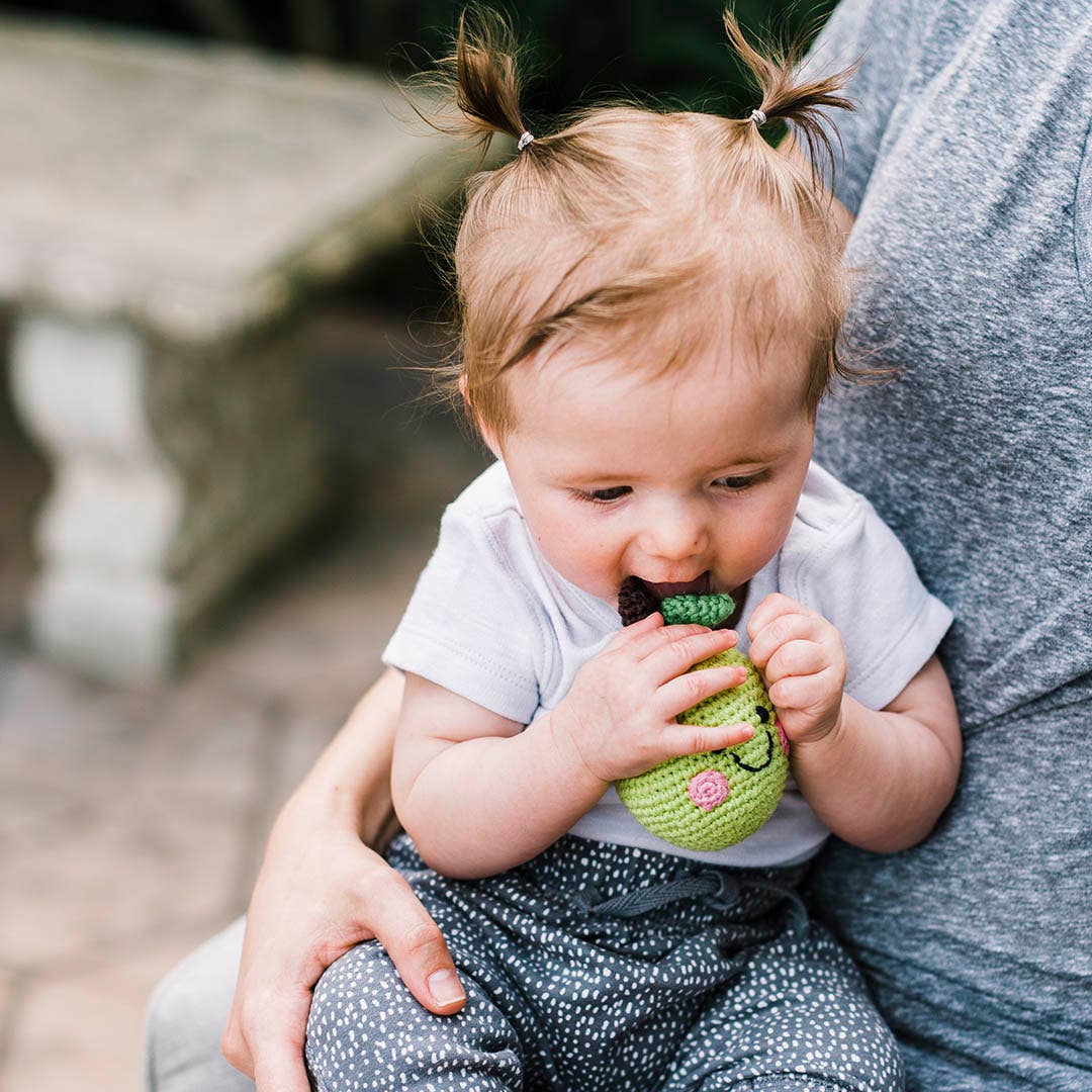 Friendly Plush Pear Rattle - Organic