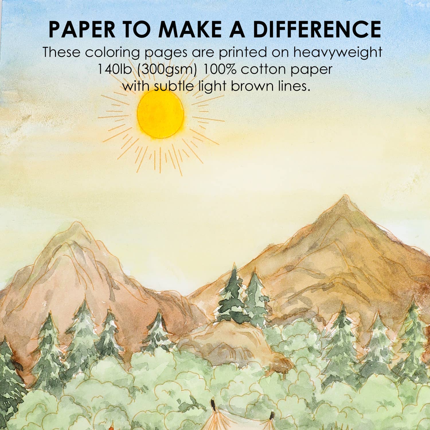 Landscape-Themed Watercolor Coloring Book