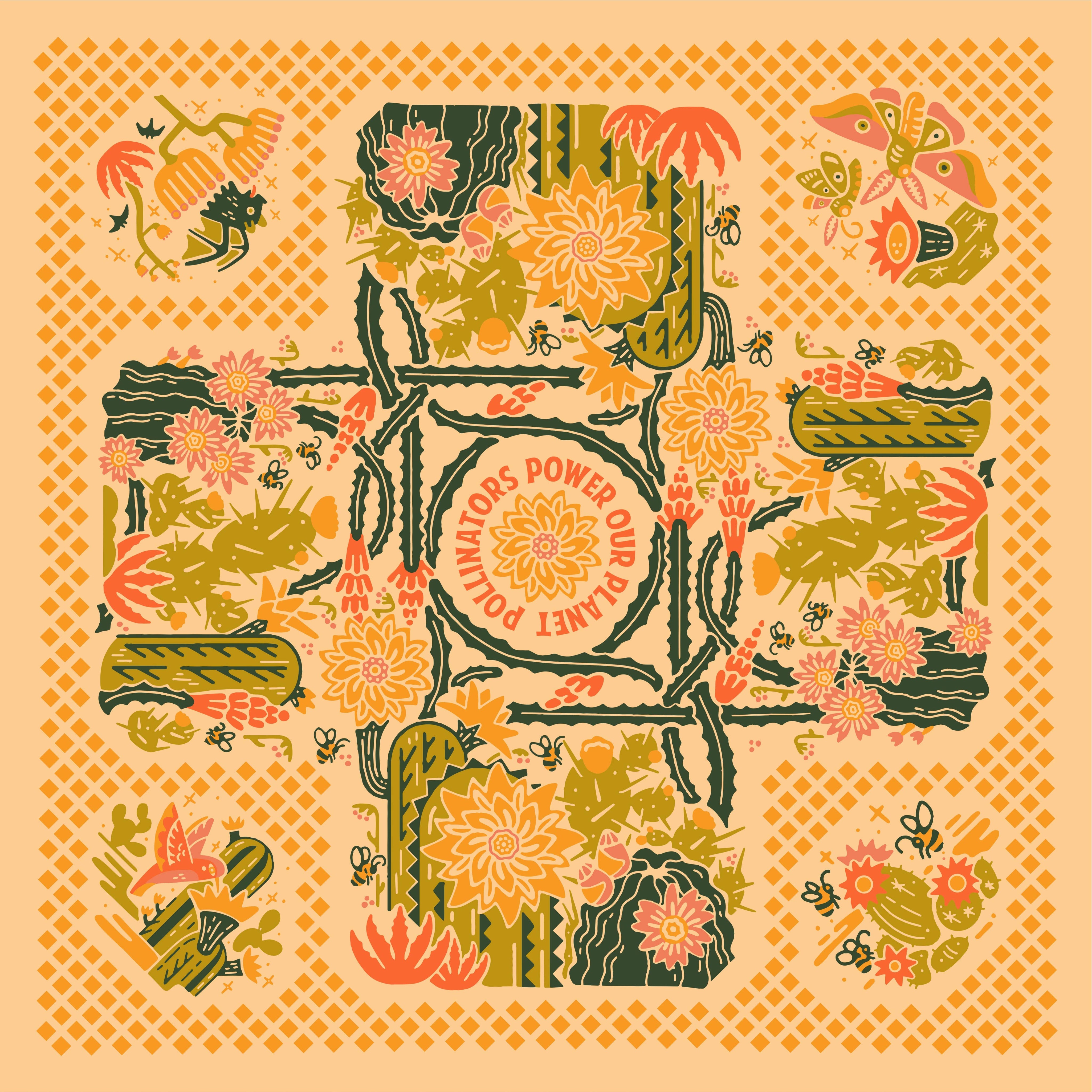 "Prickly Pollinators" Bandana