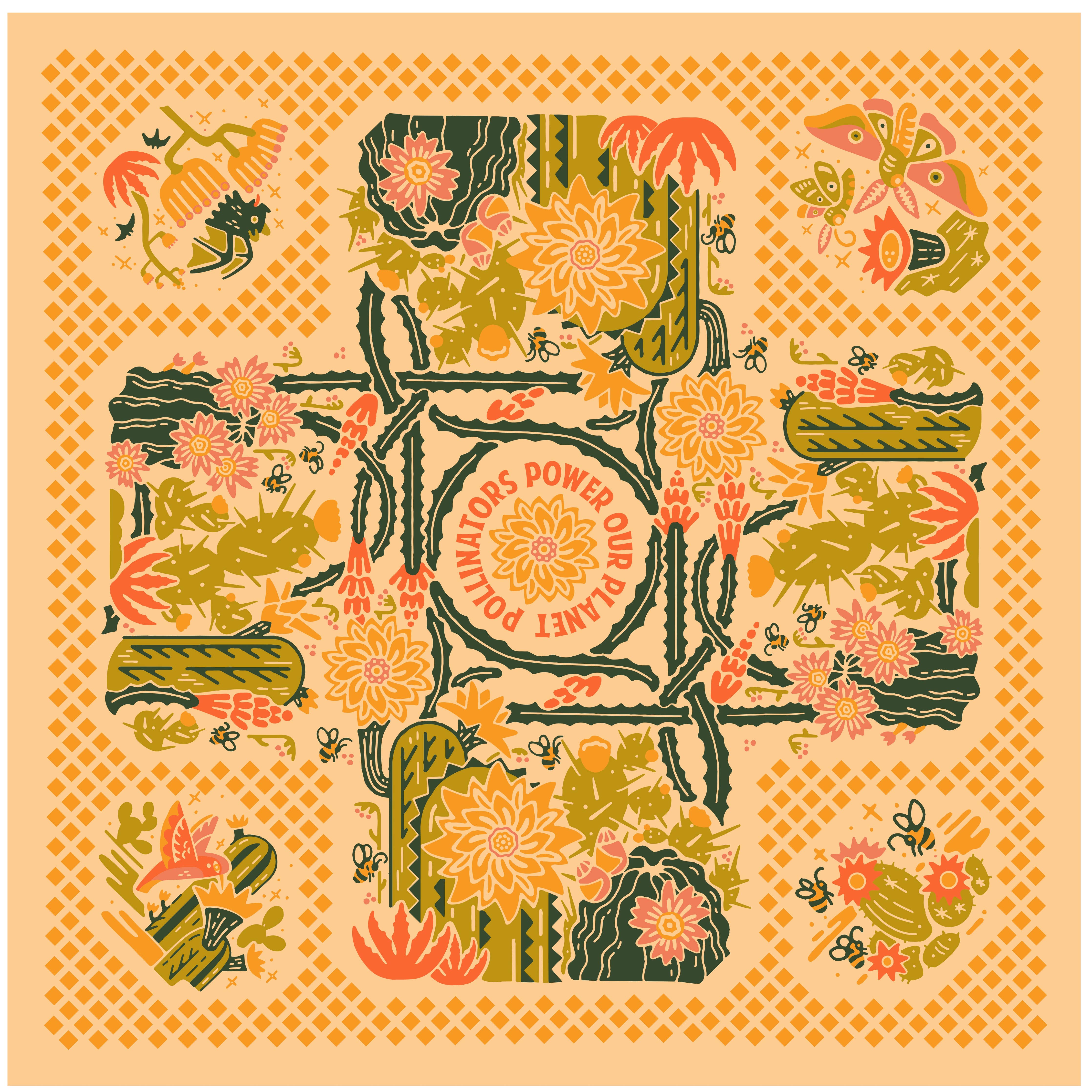 "Prickly Pollinators" Bandana