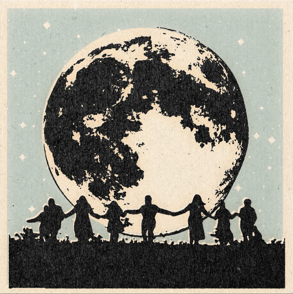 'Moon People' Print 11"x11"