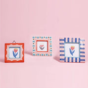 Red Scallop Hand-painted Ceramic Photo Frame