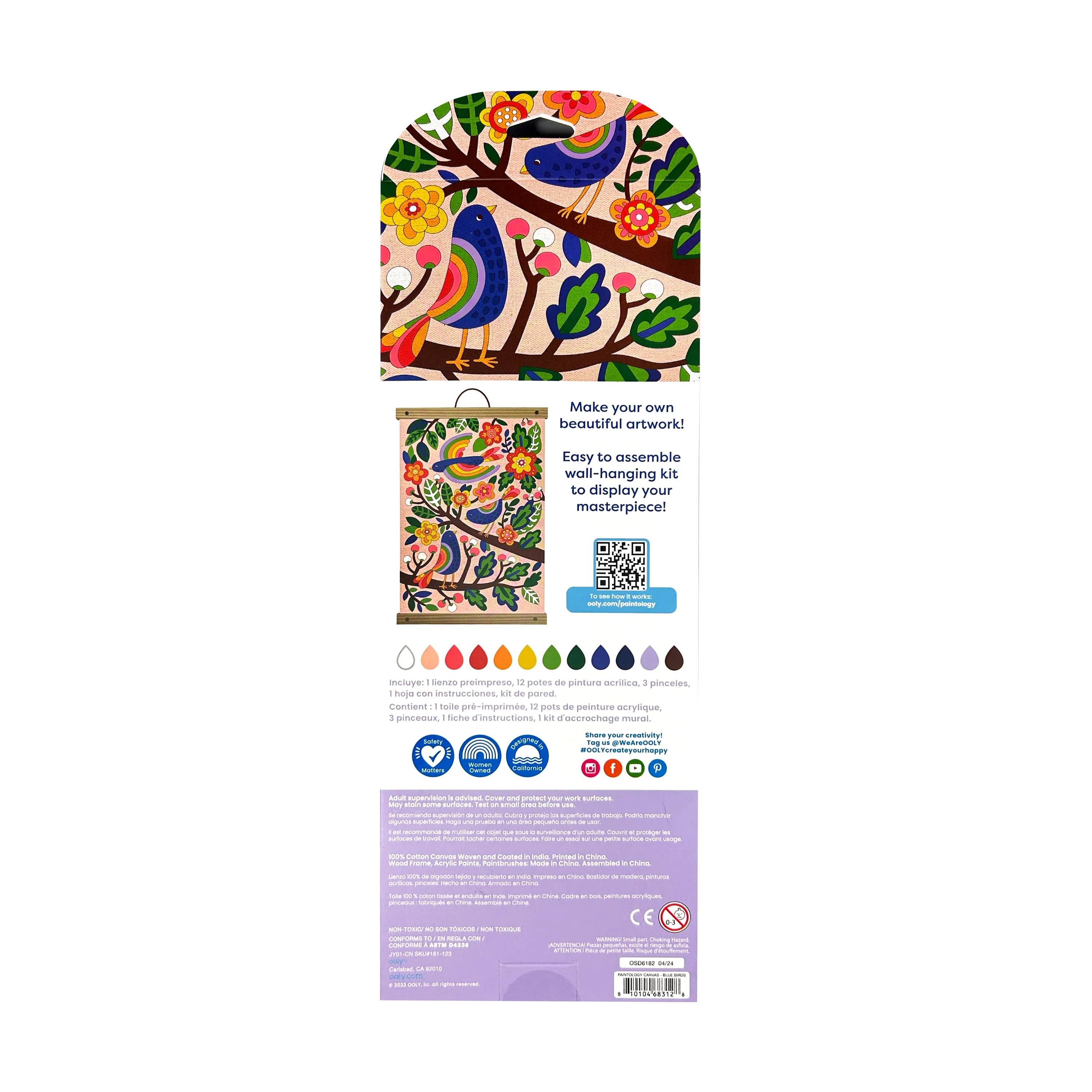 Paintology: Paint-By-Number Canvas Kit - Blue Birds