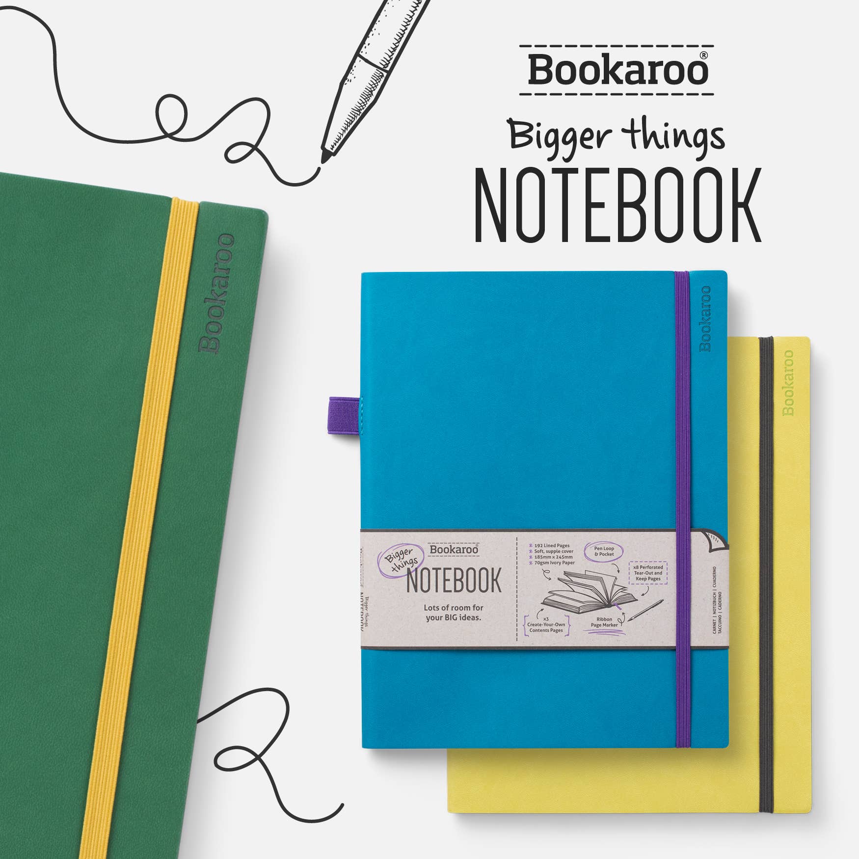 Bookaroo Bigger Things Notebook - 4 Colors Available