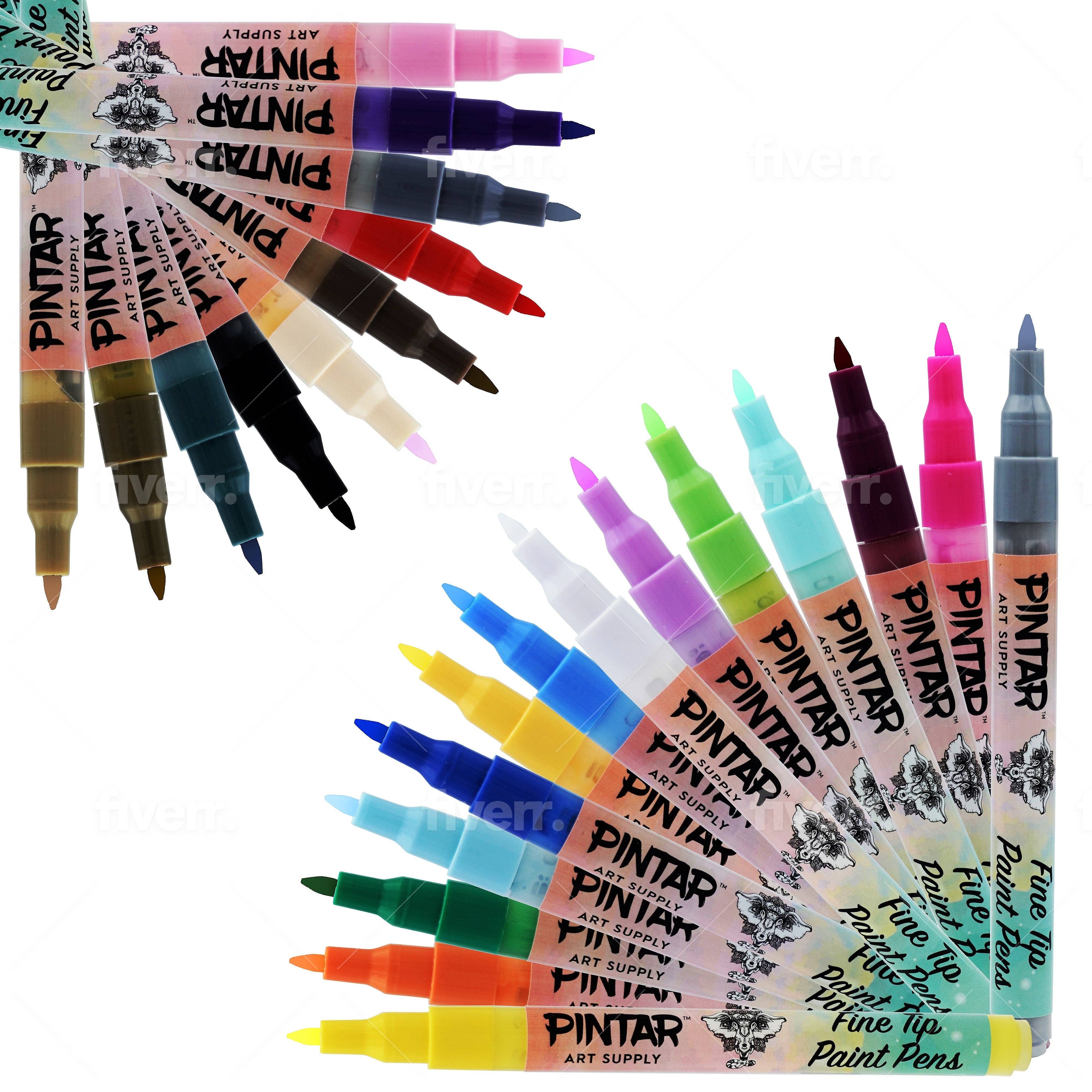 Pintar Acrylic Paint Markers - 24 Pack With 0.7 mm Tips