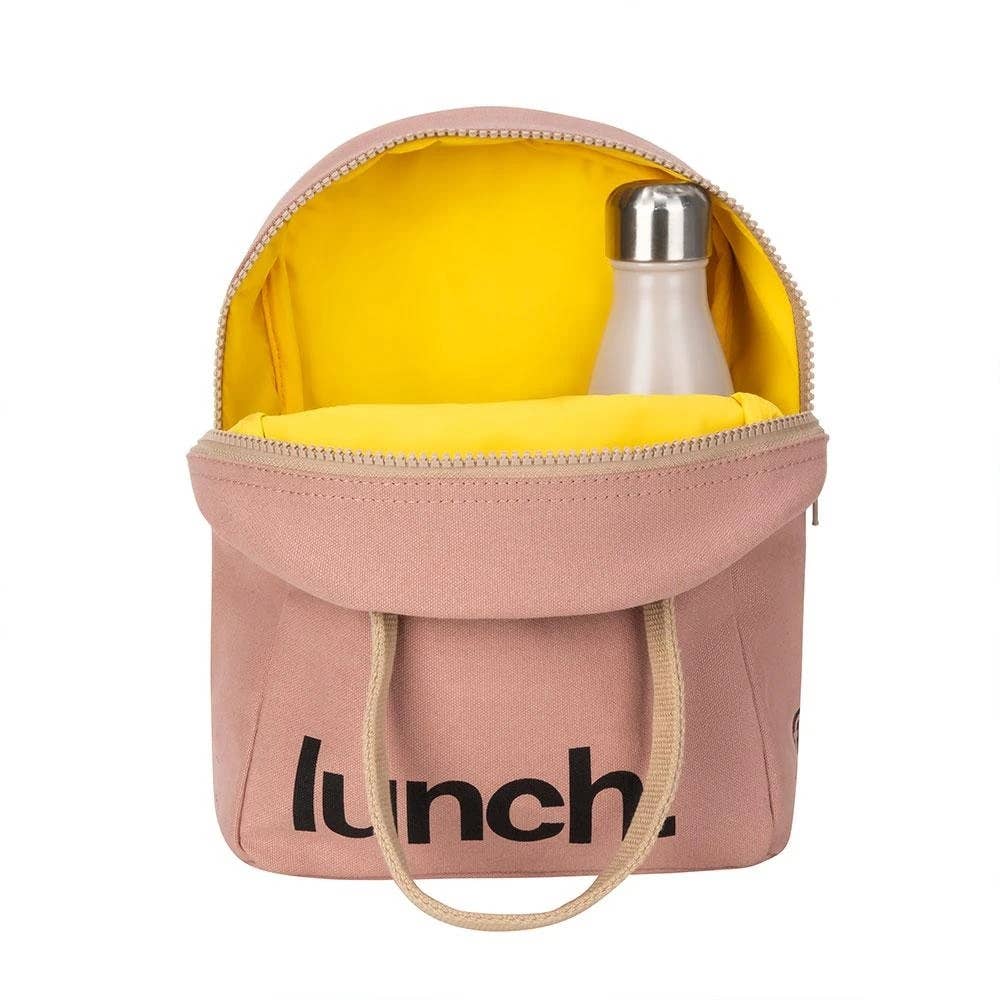 'Lunch' Mauve / Pink Organic Cotton Zipper Lunch Bag