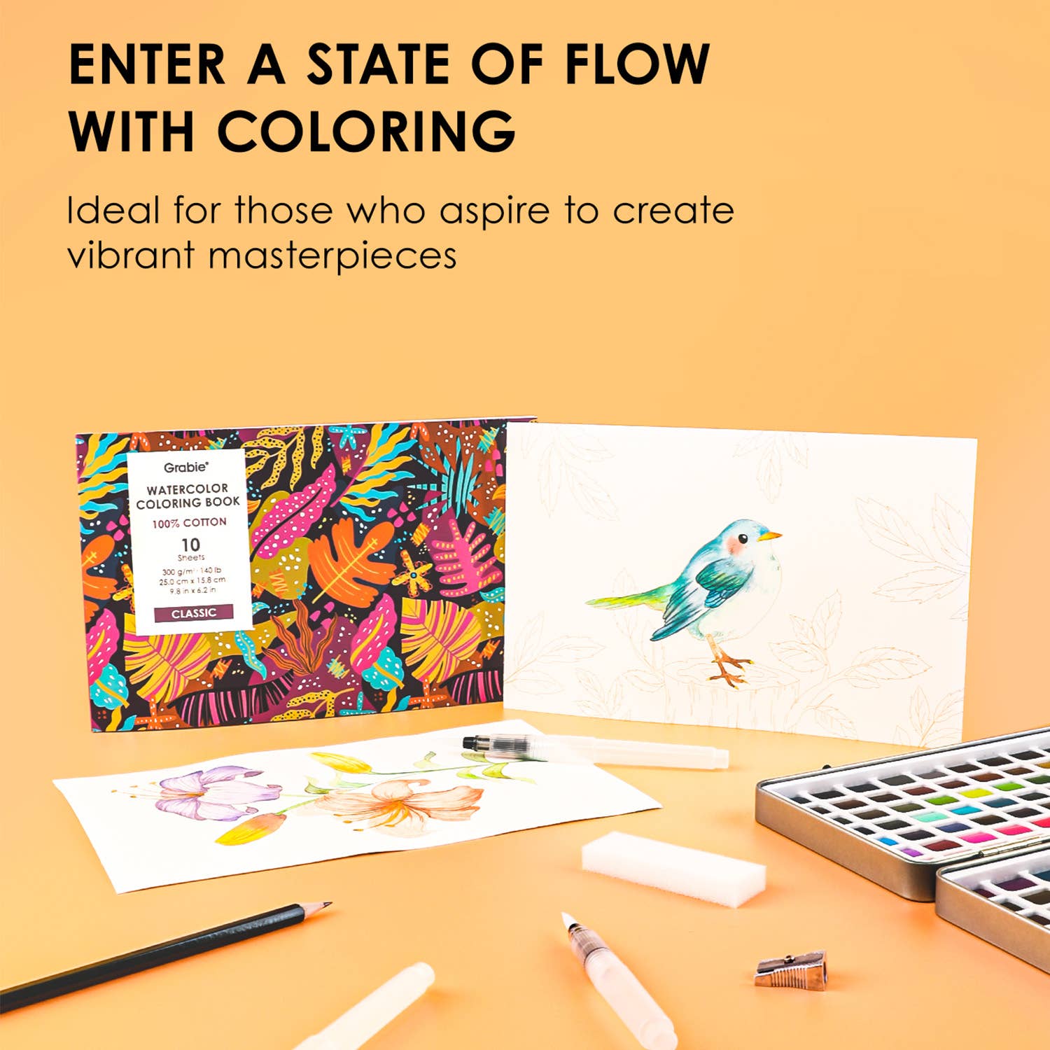 Watercolor Set Of 168 With Coloring Book
