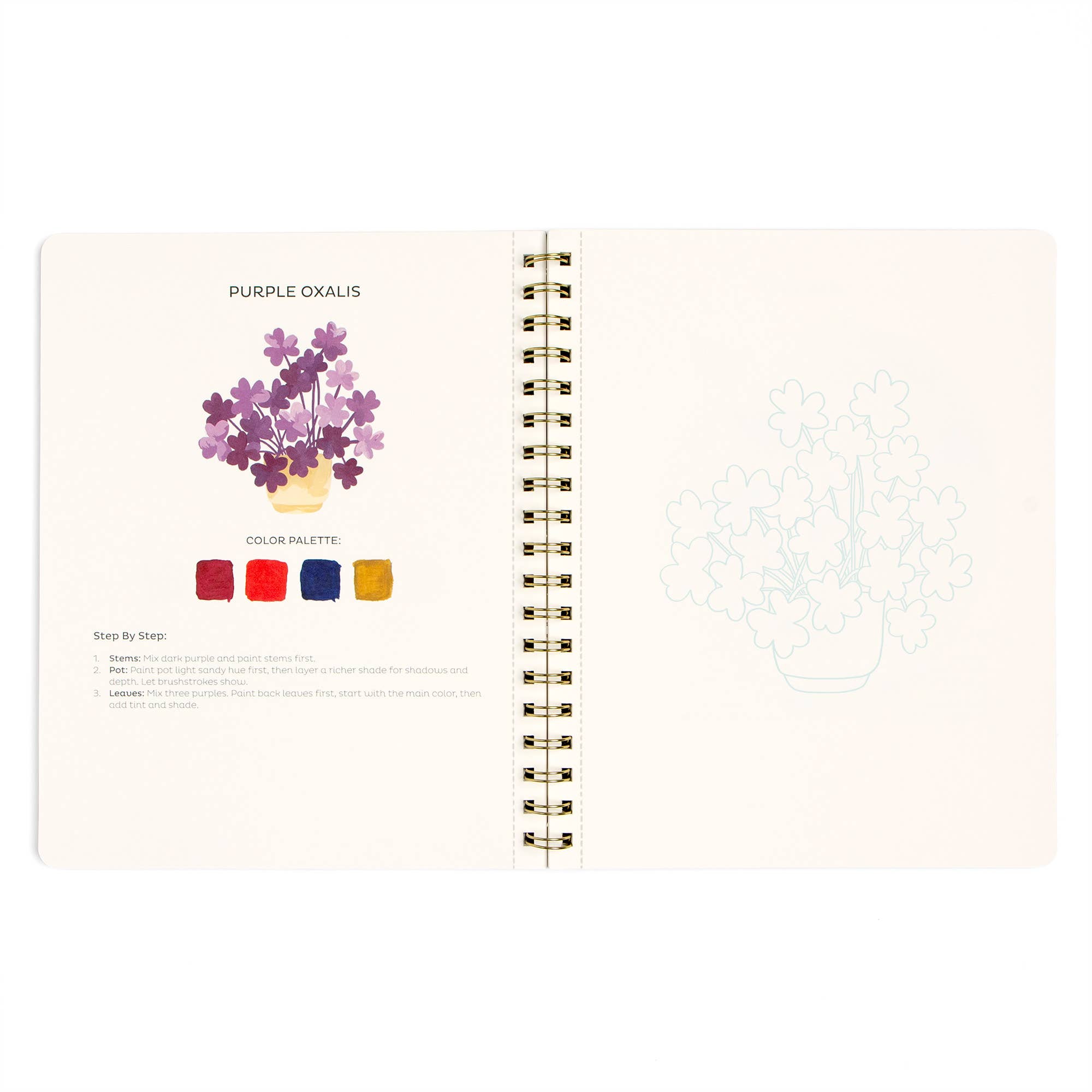 Houseplants Learn-To-Paint Gouache Paint Book