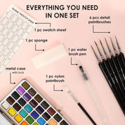 Watercolor Set Of 50 With Brush