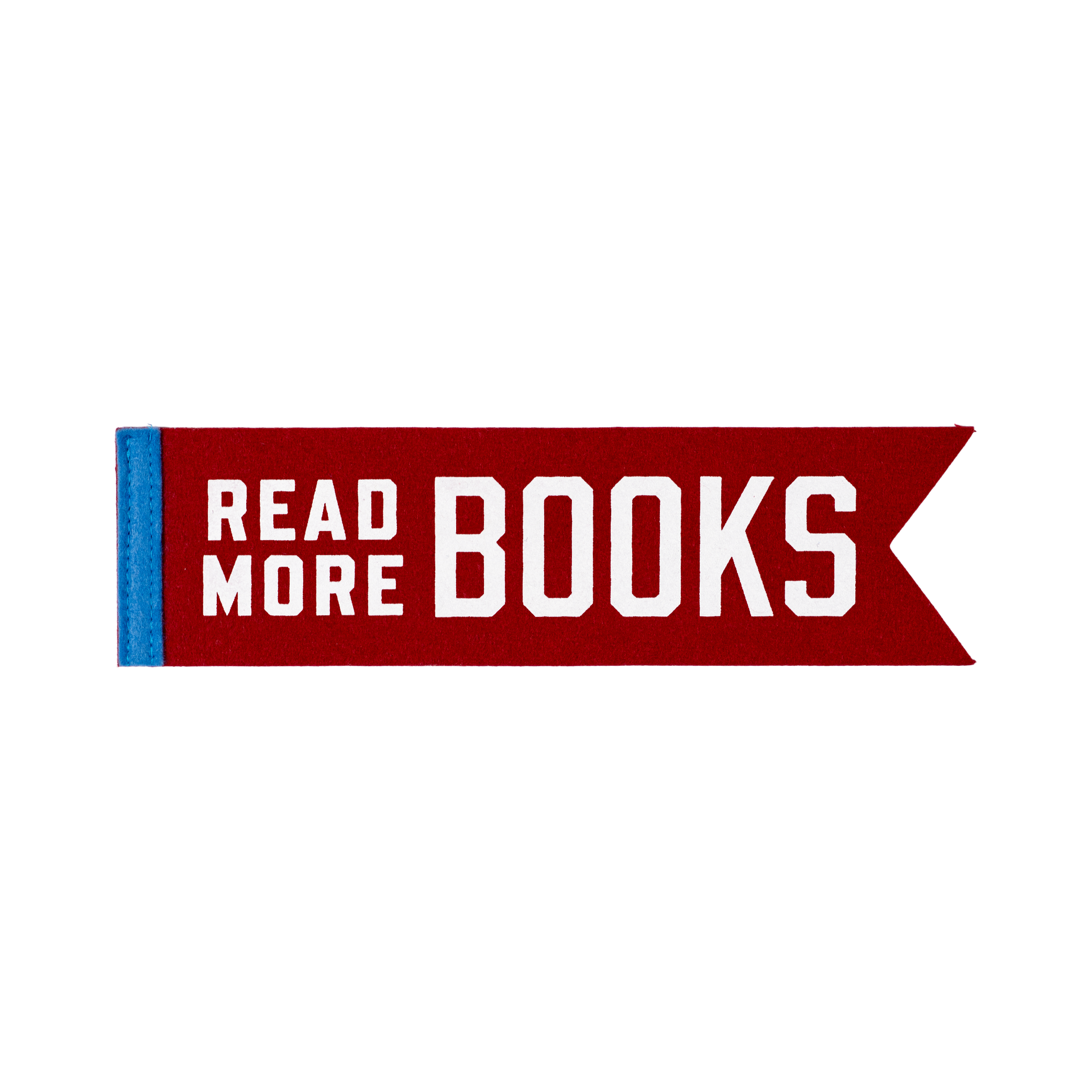 A red and white bookmark with the text 'READ MORE BOOKS' printed in white, Columbia and gold details.