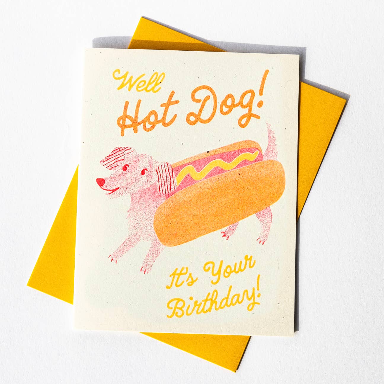 Hot Dog Risograph Birthday Card