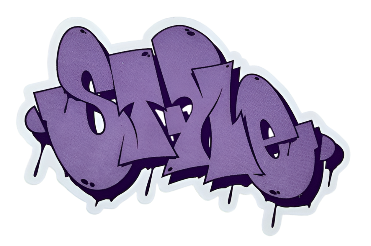 STYLE Purple Stamp Sticker 5"