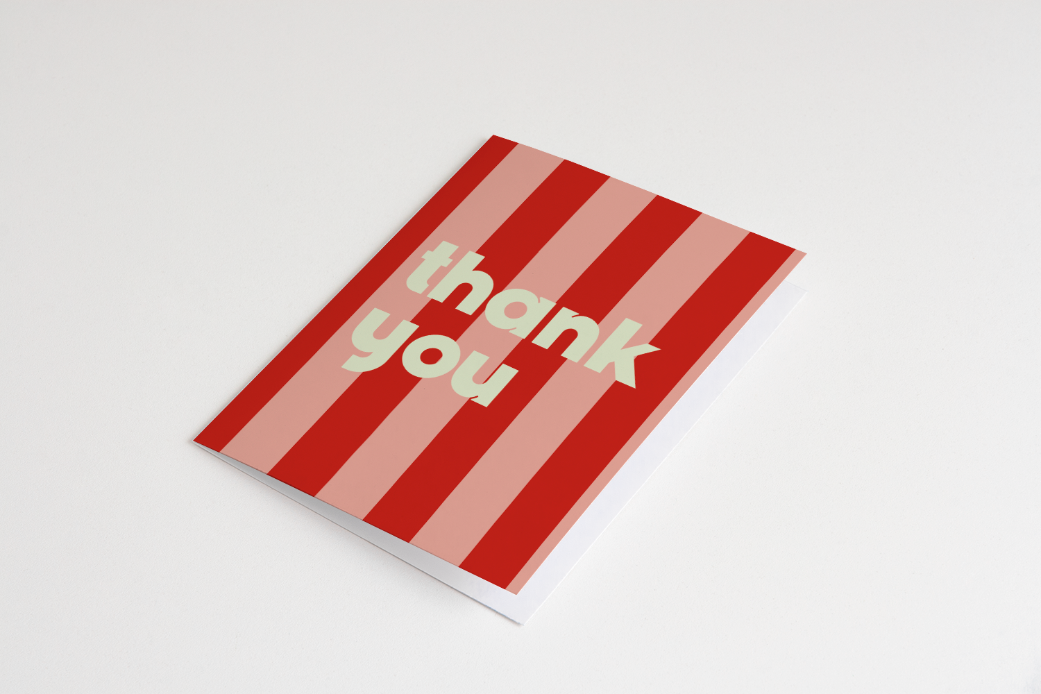 Red Stripe Thank You Card