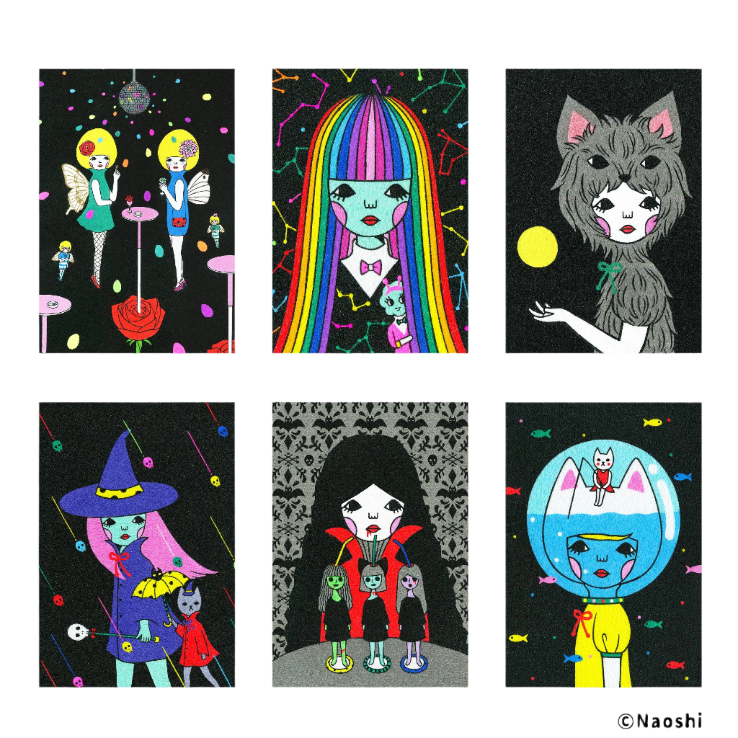 Whimsical PostcardSet (6 cards)