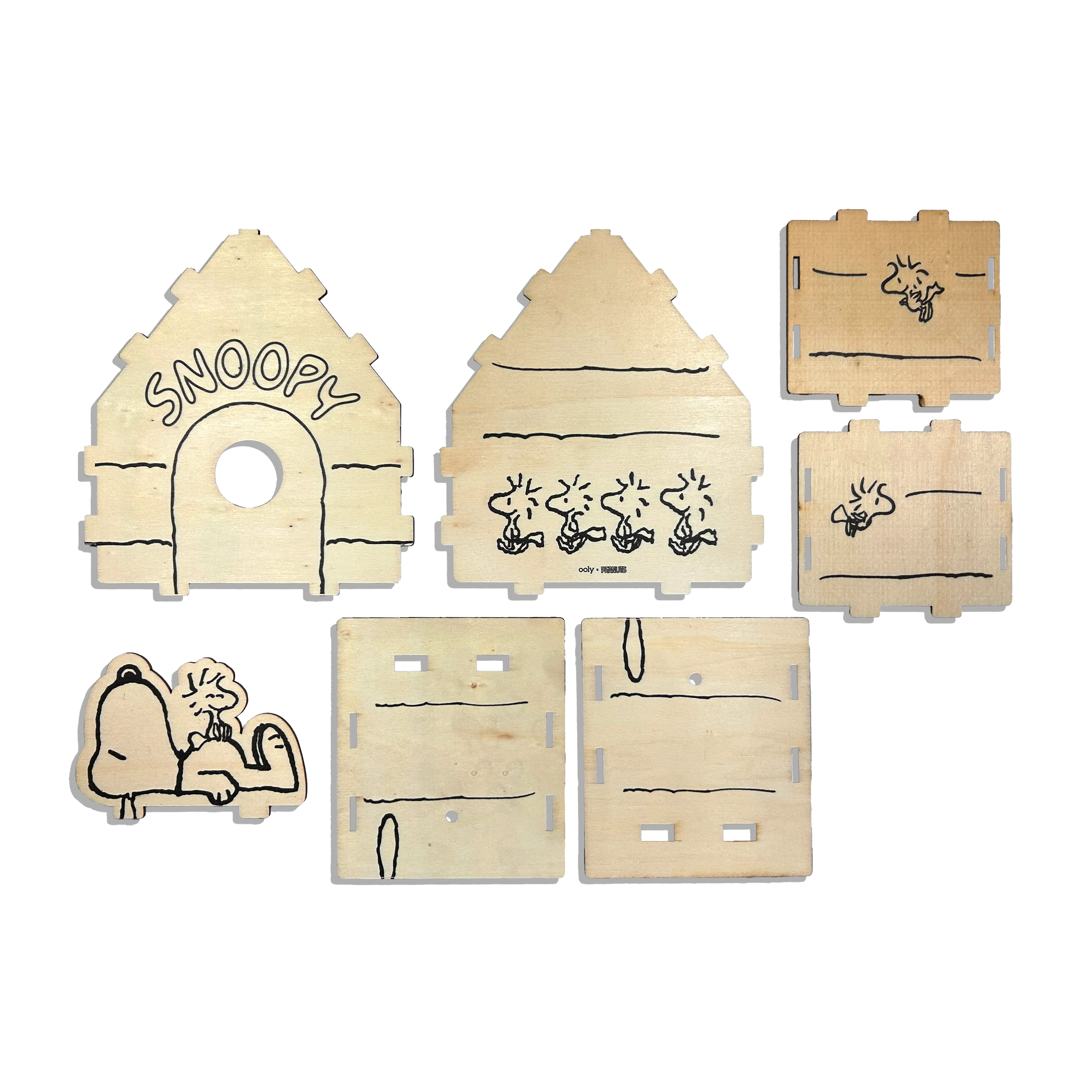 OOLY x Peanuts: Color-in' Wooden Birdhouse Kit