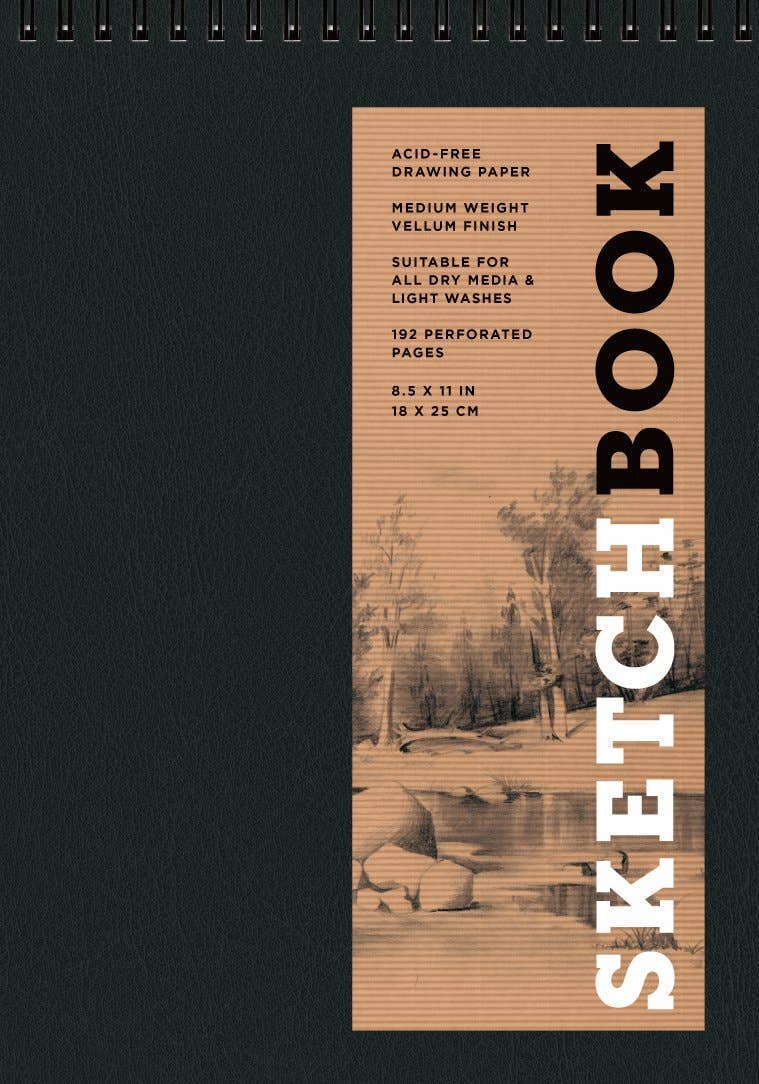 Medium Sketchbook Landscape 10x7"-Spiral Bound Hardcover (Black)