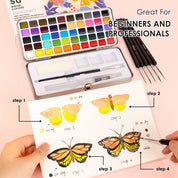 Watercolor Set Of 50 With Brush