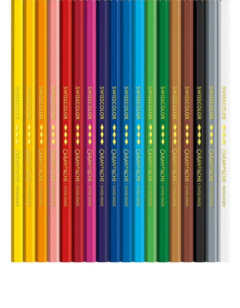 Set of 18 Permanent Colored Pencils SWISSCOLOR
