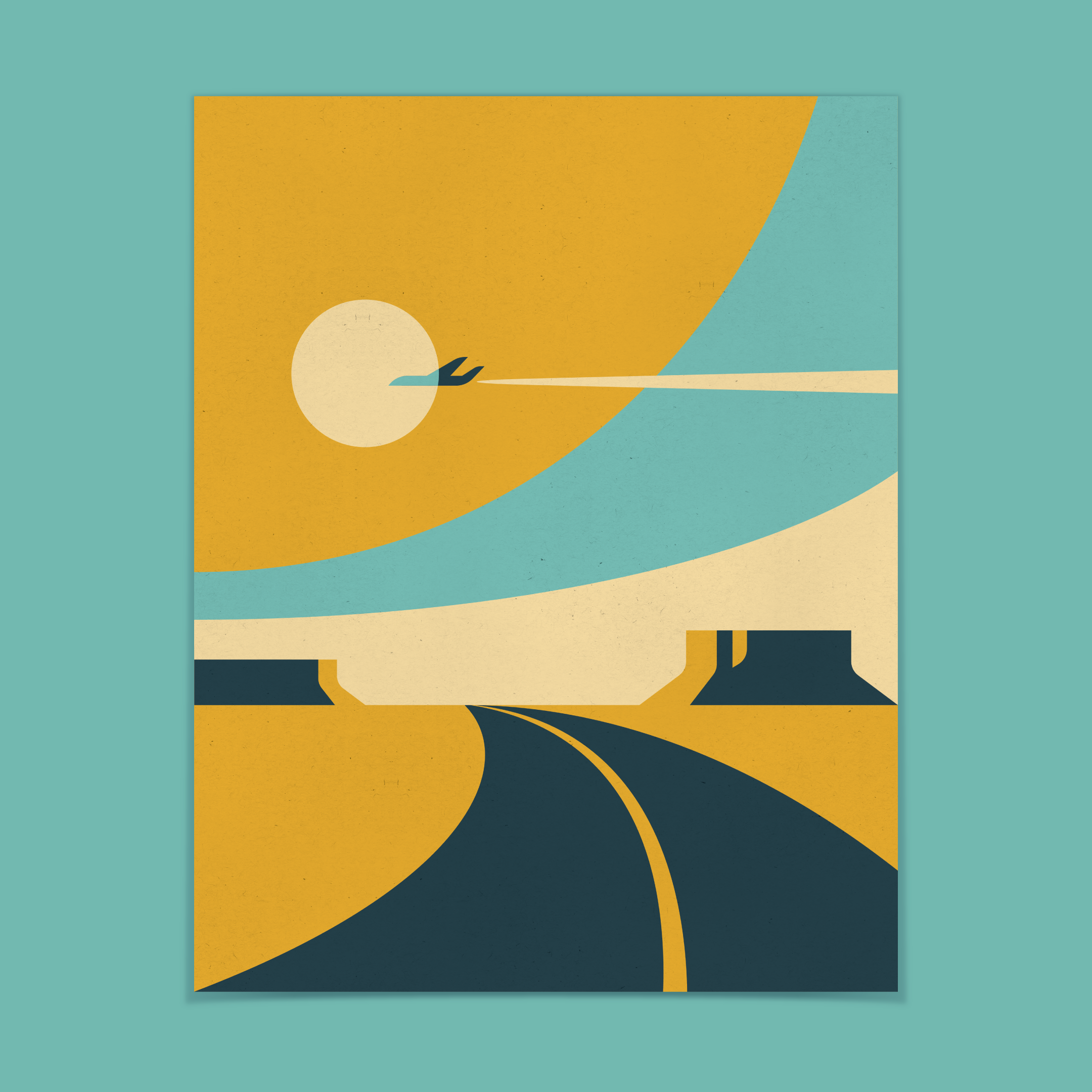 Horizons: Desert - 11"x14" Three-Color Screen Print