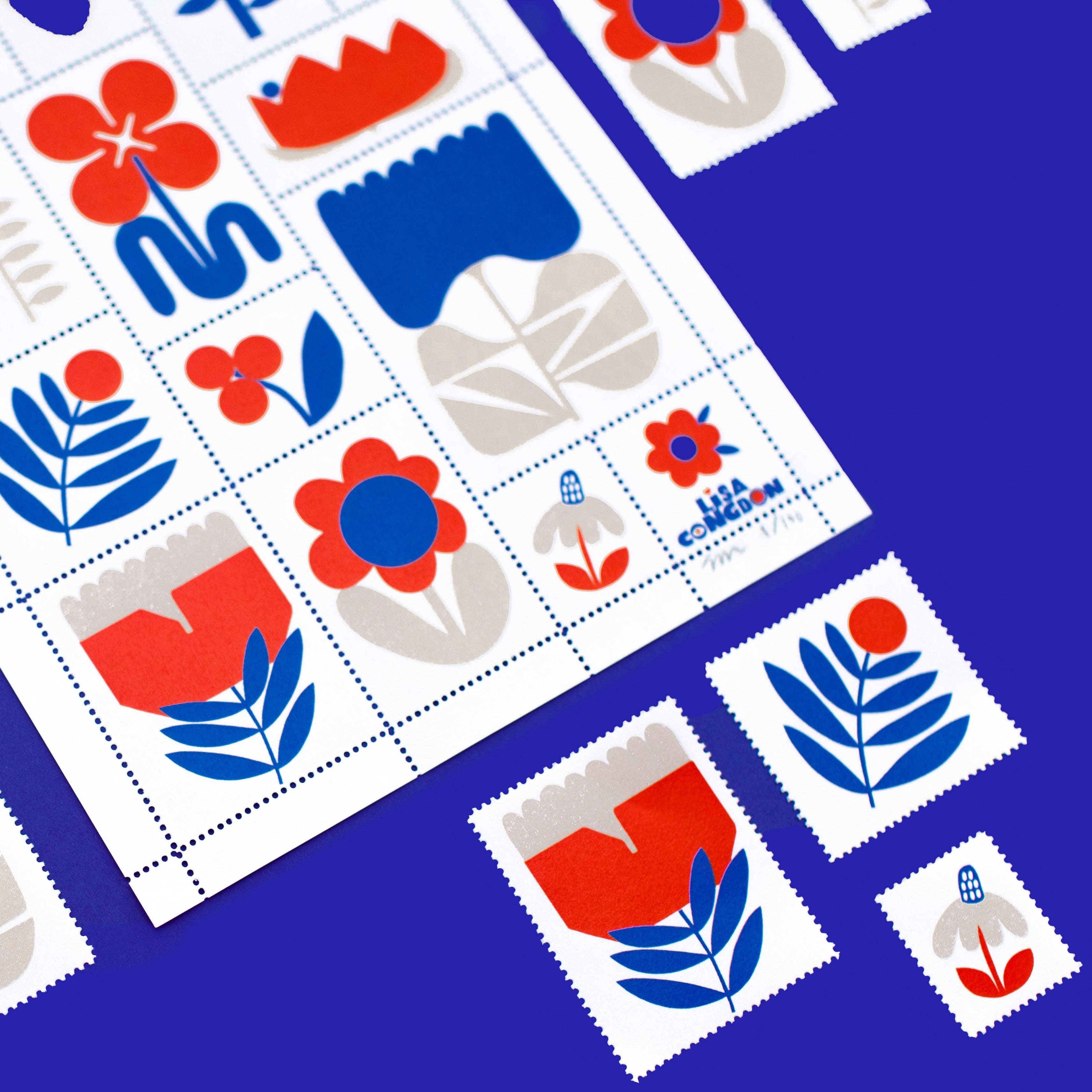 March Flowers - Poster Stamp series 3  by Lisa Congdon