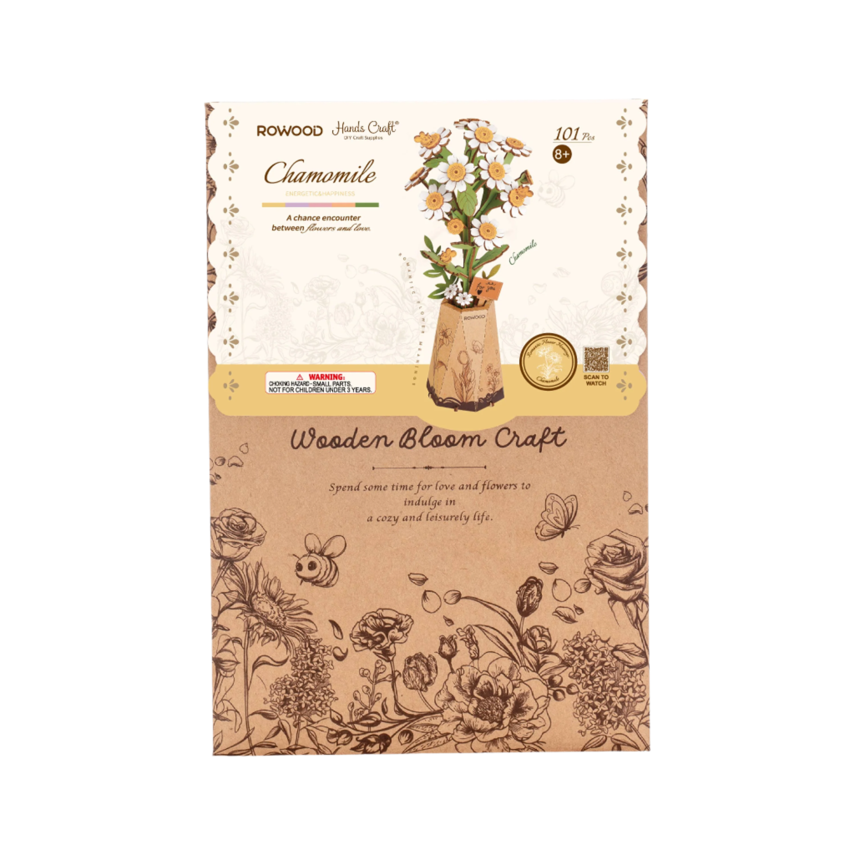 3D Wooden Flower Puzzle: Chamomile