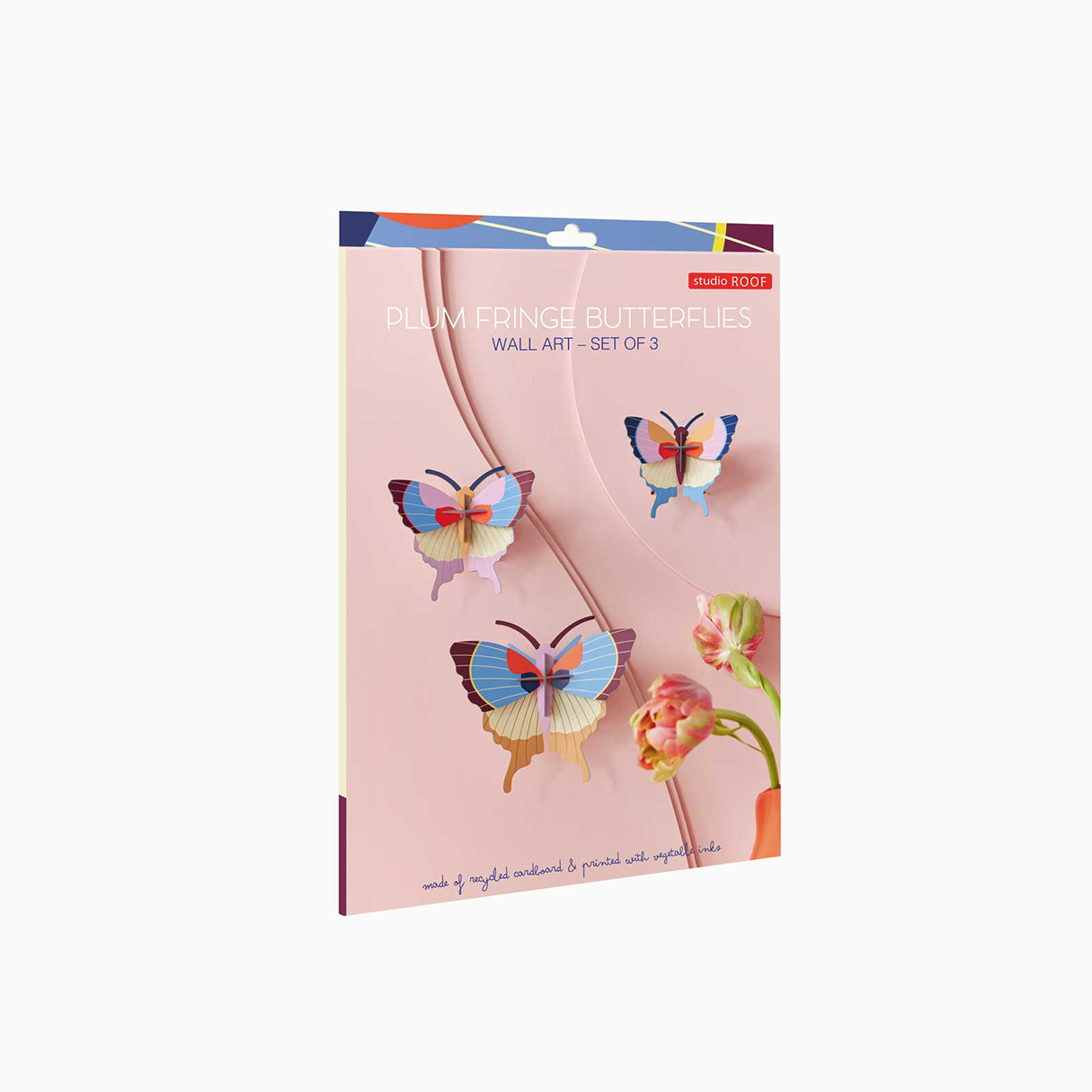 Plum Fringe Butterflies Set of 3 - DIY Wall Art Kit