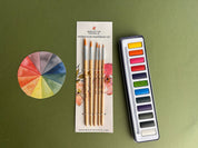 5-Piece Round Watercolor Brush Set, Full Range, Sizes 0-8