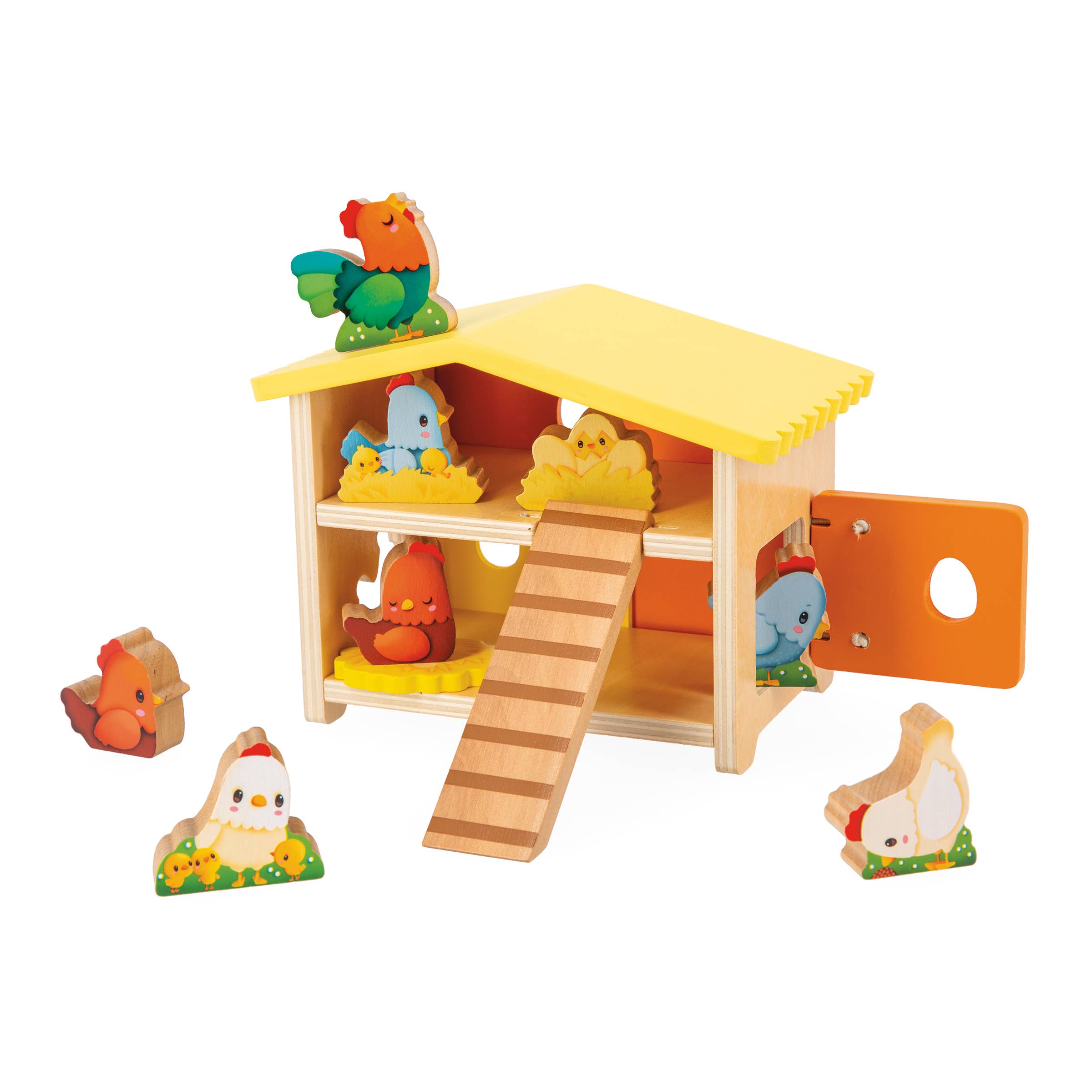 My First Henhouse - 10 Piece Wooden Toy Set
