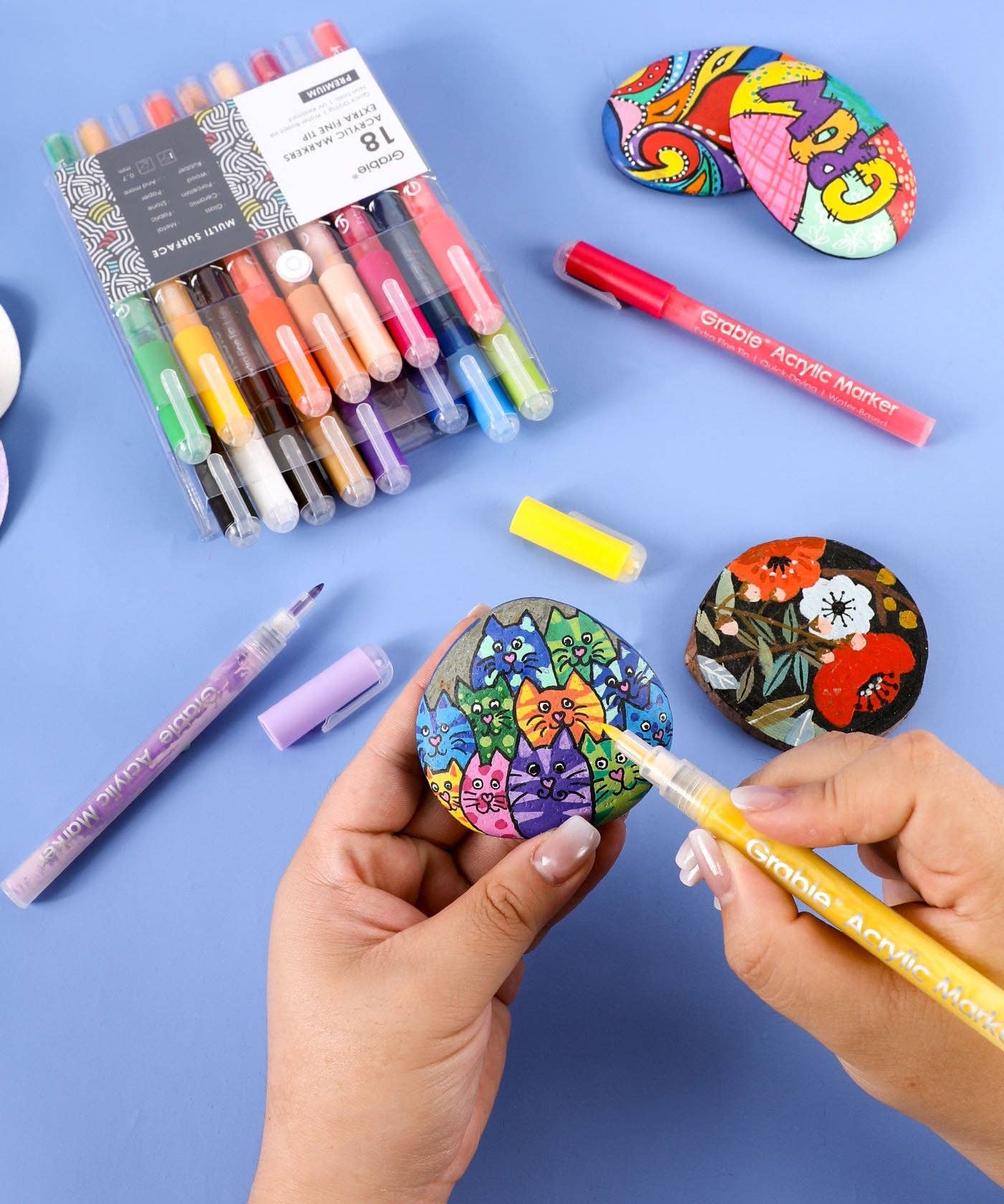 Set of 18 | Extra Fine Tip, Acrylic Paint Marker