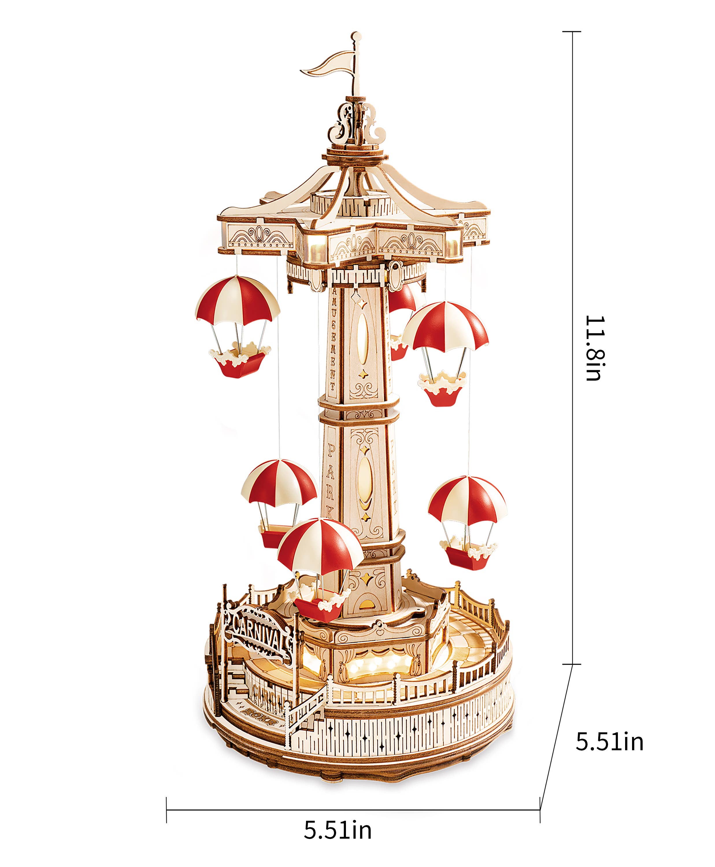 Parachute Tower: Electro-Mechanical Wooden Puzzle