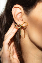 The Bow is Mine Stud | 18k Gold Plated
