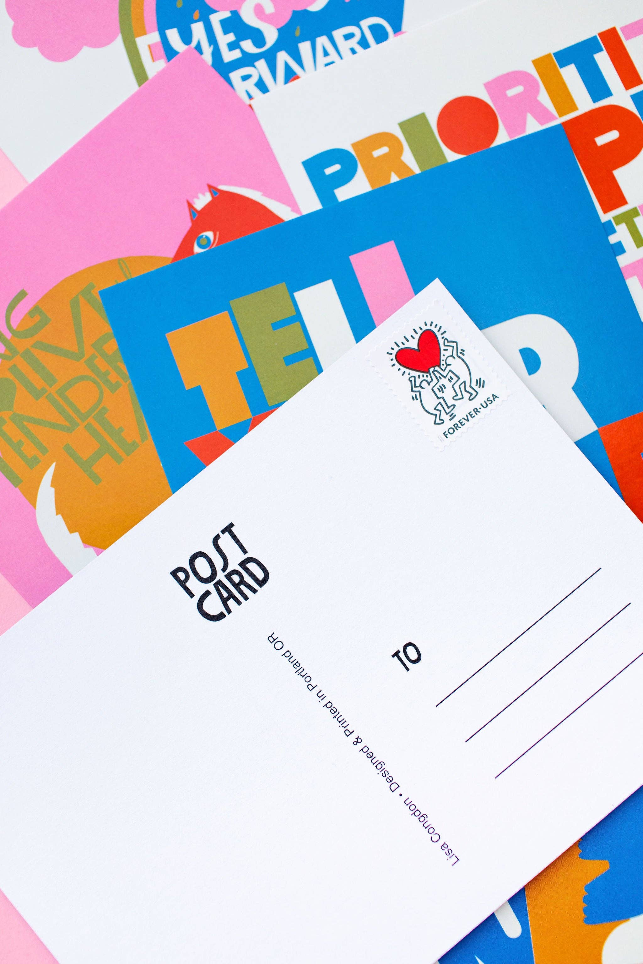 XL Postcard Set of 6 with Inspirational Messages