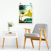 Green Palm Point Fine Art Print 9x12 by Abel Arts