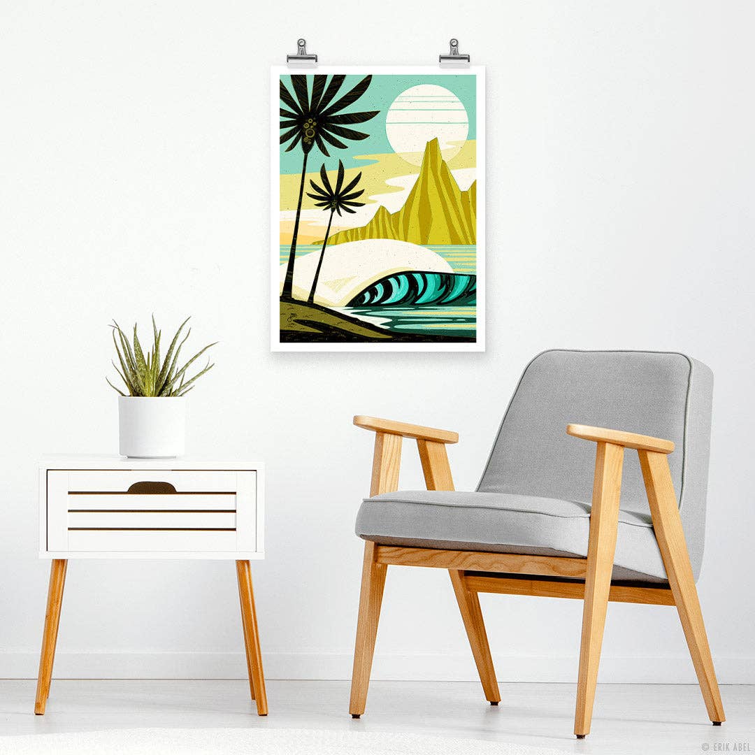 Green Palm Point Fine Art Print 9x12 by Abel Arts