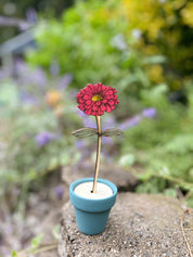Hand Painted Wooden Flower- Zinnia
