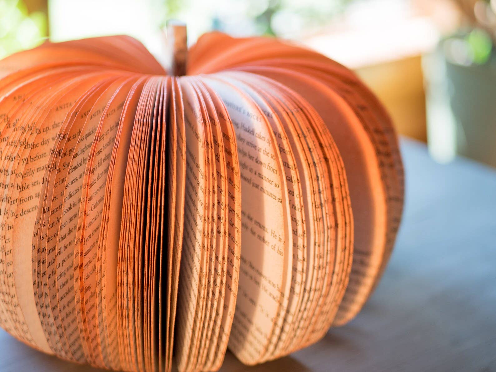 Book Pumpkin - Rustic Orange