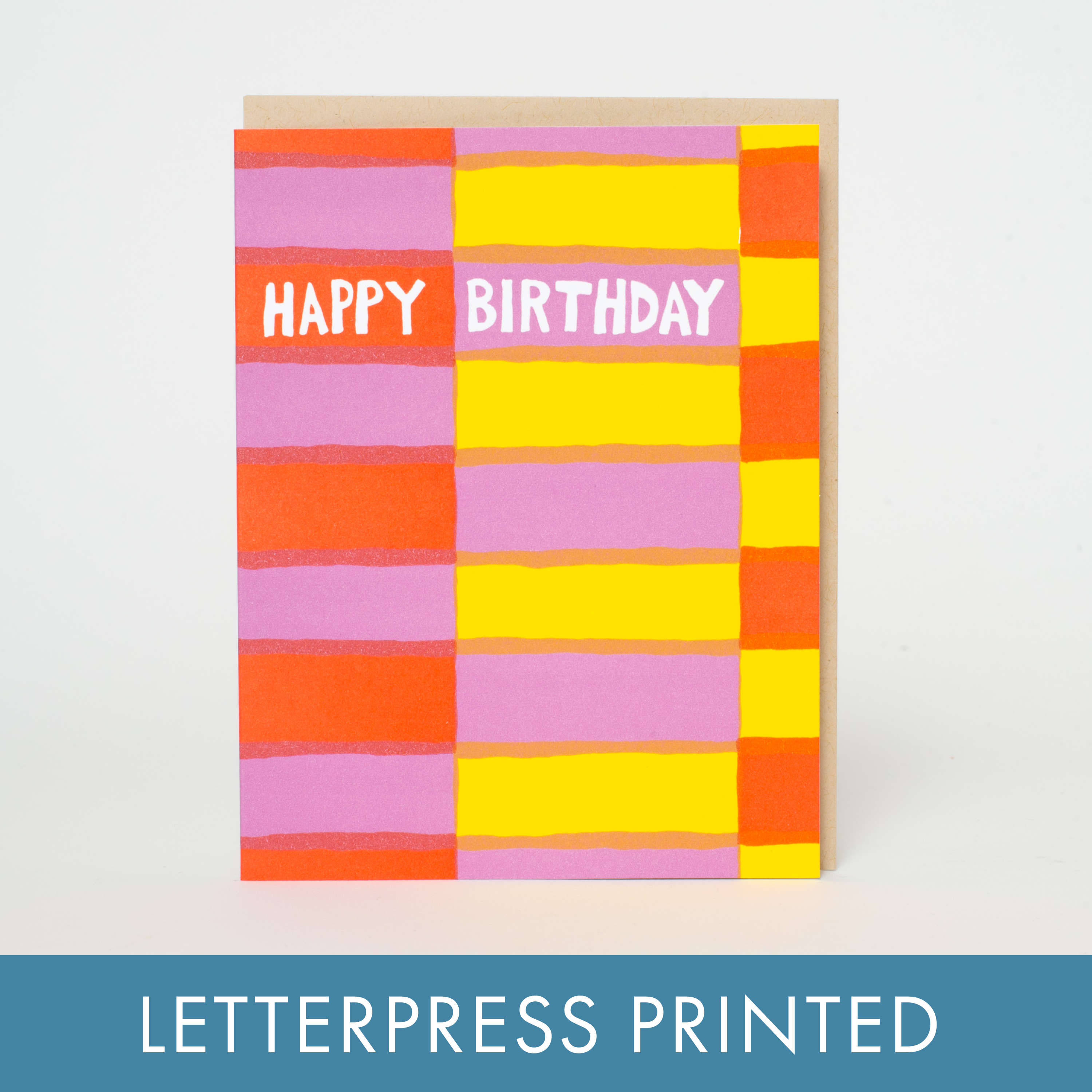 Birthday Fruit Stripe Letterpress Greeting Card by Egg Press