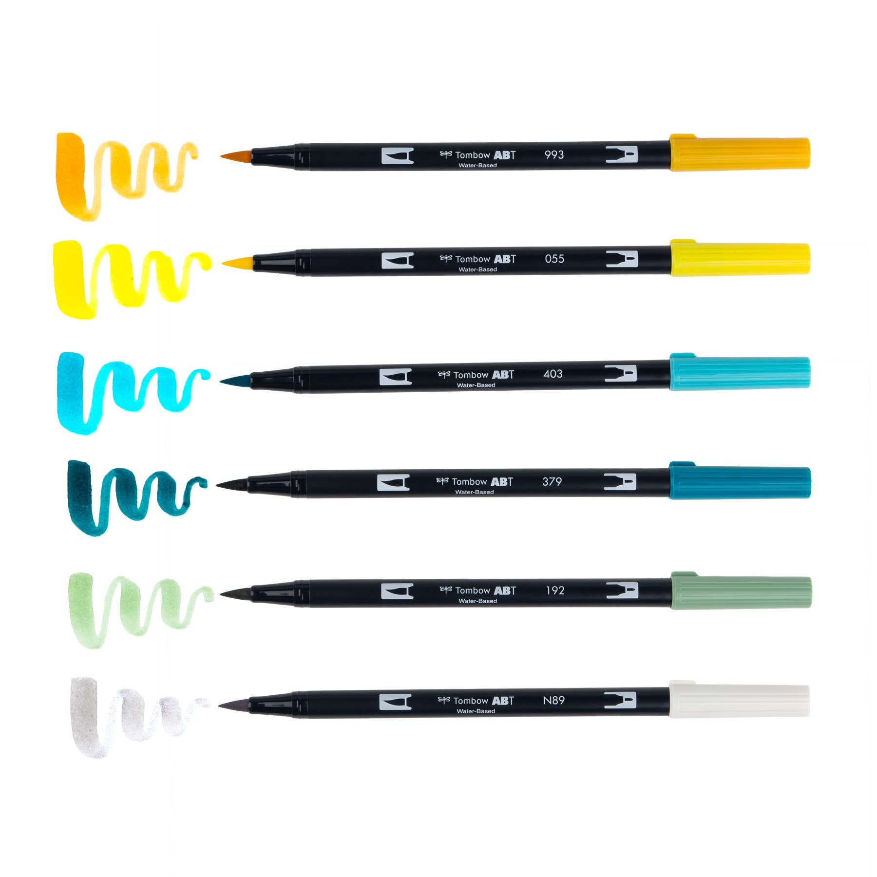 Lemon Squeeze Tombow - Dual Brush Pen Art Markers,  6-Pack